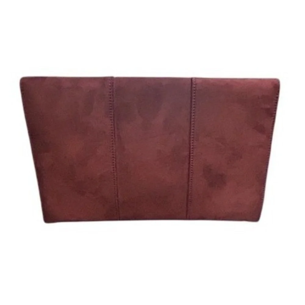 NWT‎ JNB Studio Burgundy Faux Suede Envelope Clutch Chain Shoulder Bag Modern